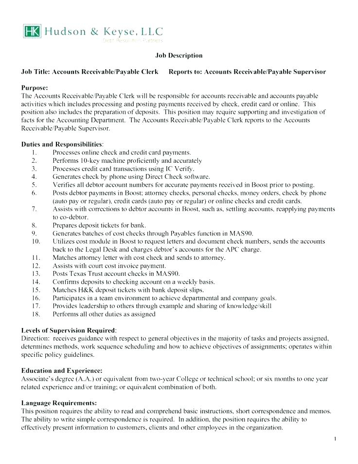 accounts receivable resume accounts receivable sample resume within