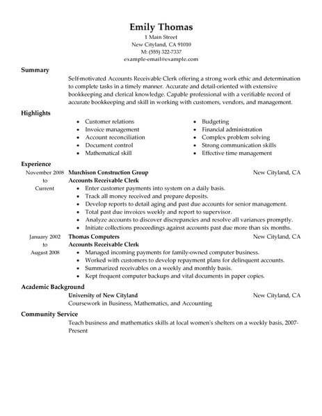 26 fantastic accounting clerk resume sample nadine resume