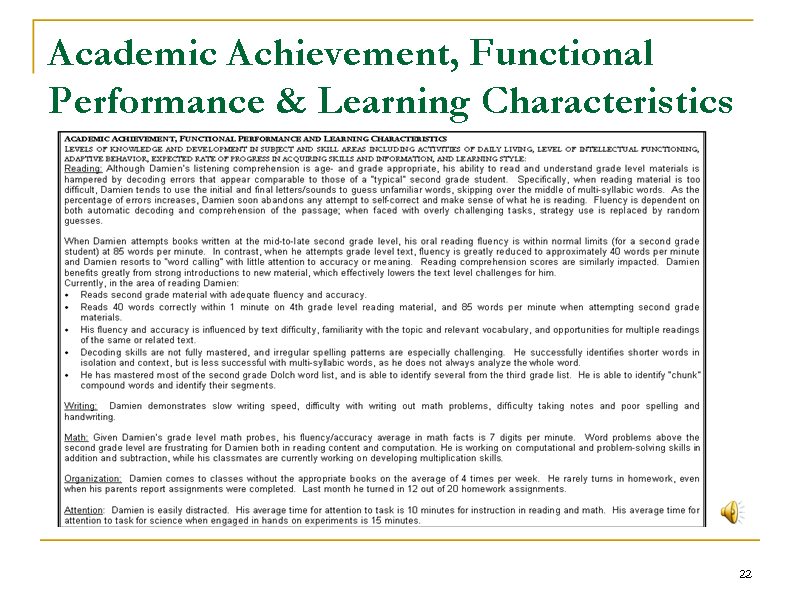 academic achievement functional performance learning
