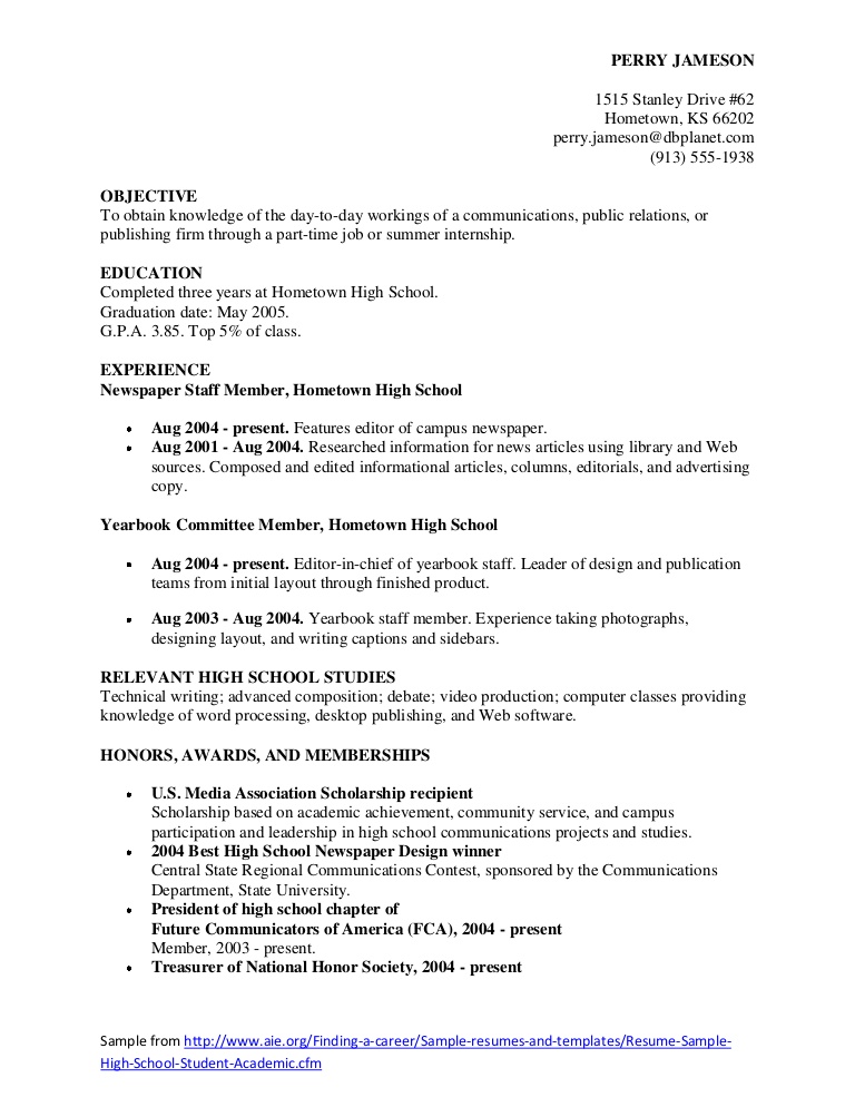 samples of good resumes