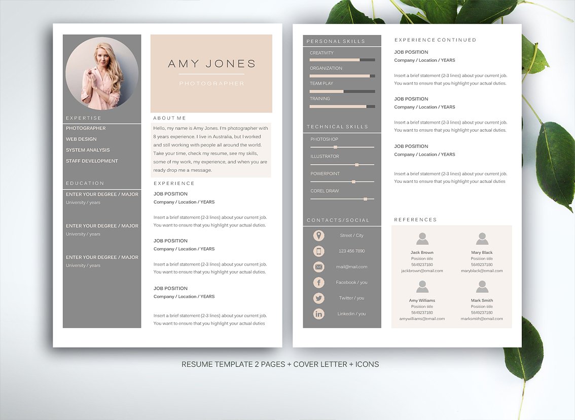 resume template for ms word resume templates creative market
