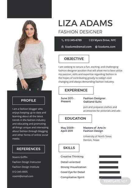 free fashion designer resume and cv template in psd ms word