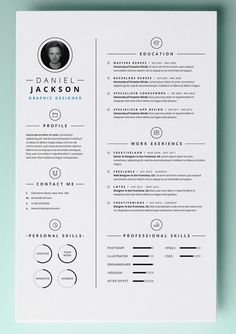 50 best minimal resume templates 3 graphic design pinterest
