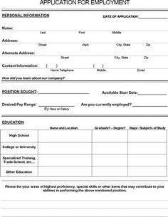 job application form pdf download for employers in 2018 dd teens