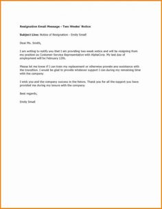 3 highly professional two weeks notice letter templates eagan