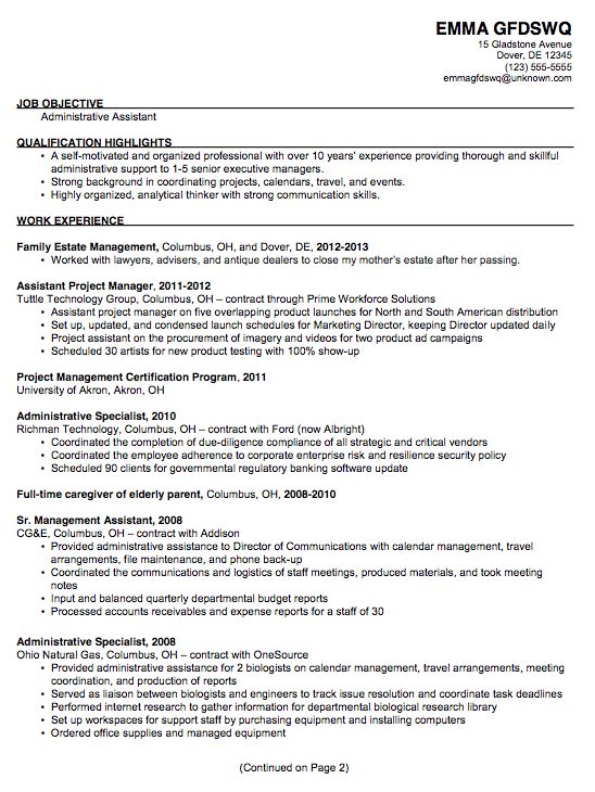 sample executive assistant resume objective hola klonec co