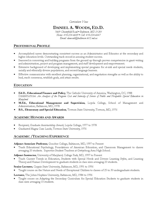 academic resume example april onthemarch co