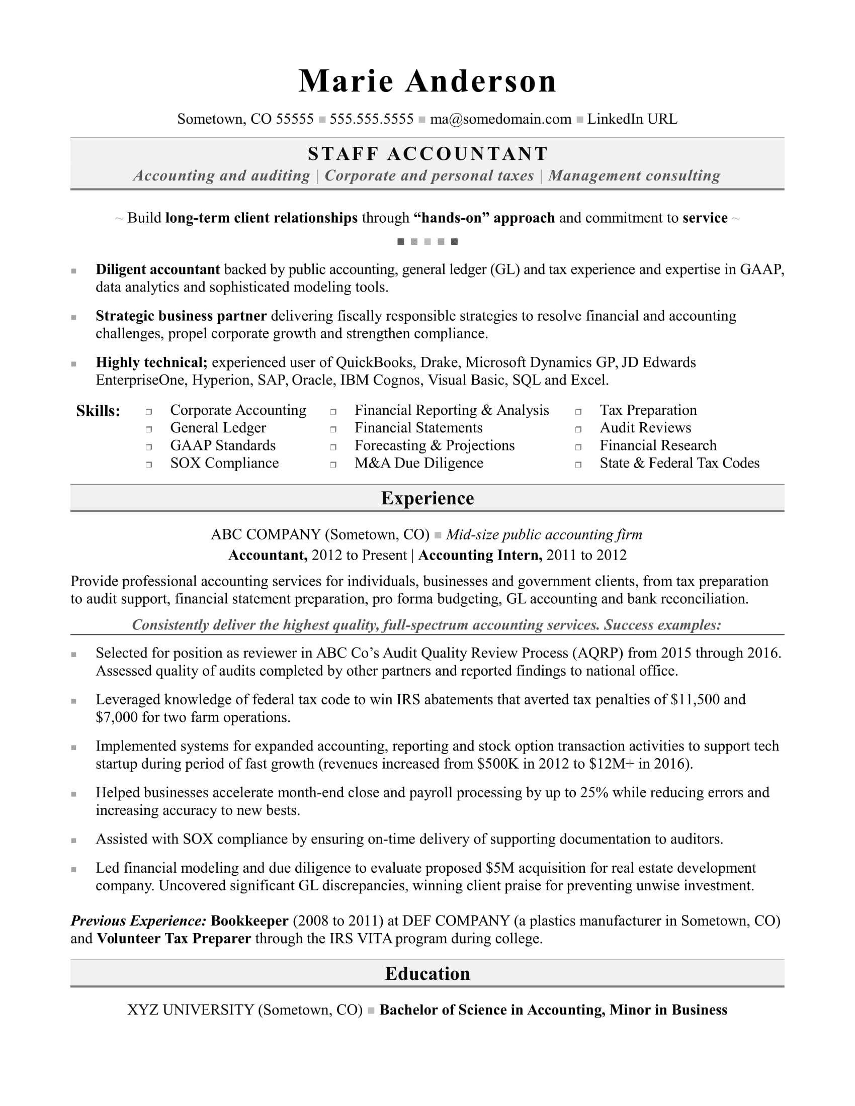 accounting resume sample monster com