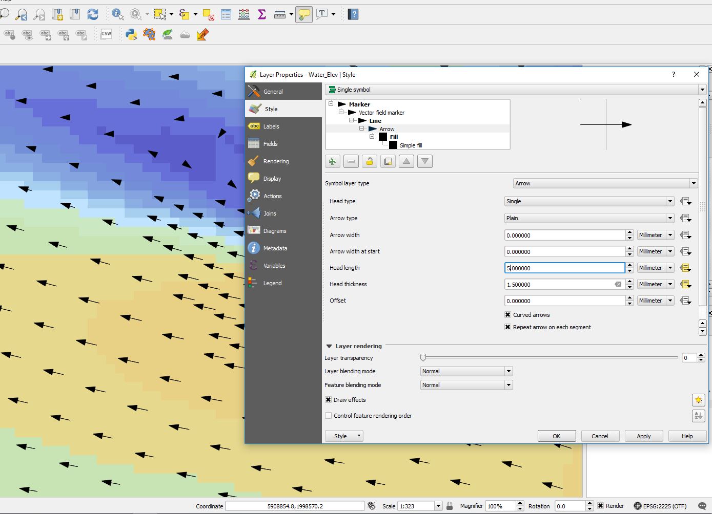 qgis scaling vector field