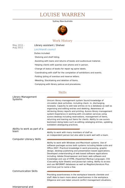 library assistant resume samples visualcv resume samples database