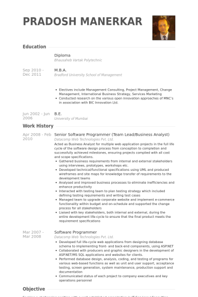 software programmer resume samples visualcv resume samples database