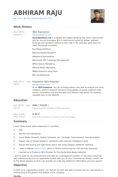 seo executive resume samples visualcv resume samples database