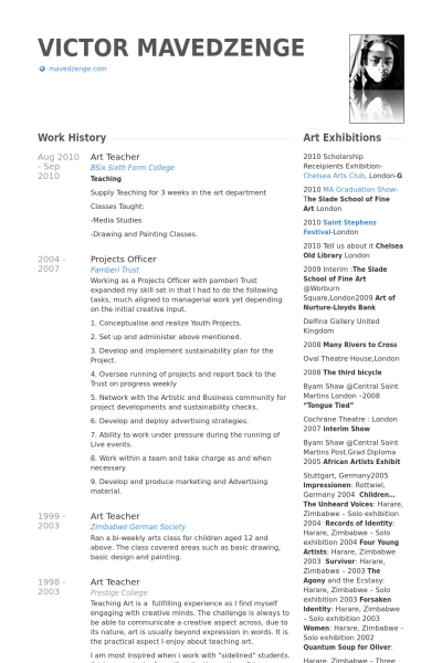 art teacher resume samples visualcv resume samples database