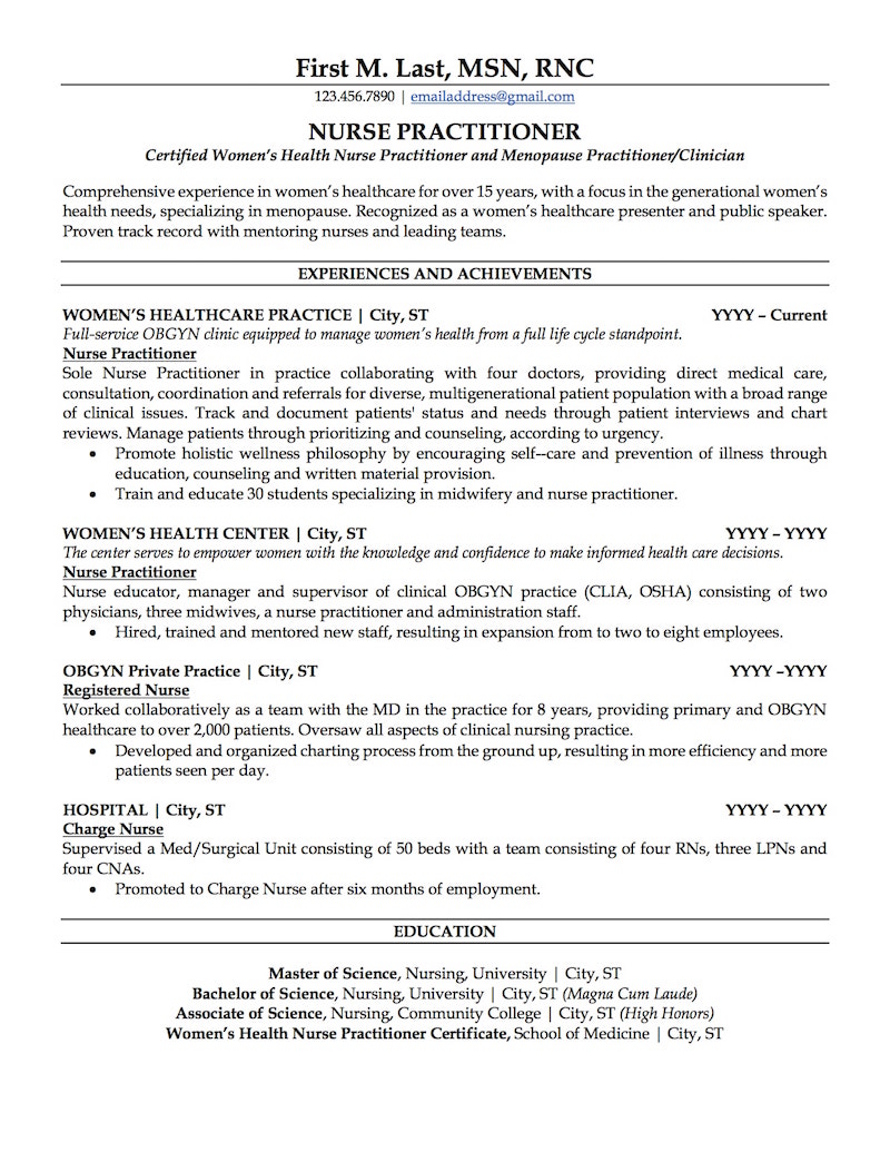 nurse practitioner resume sample professional resume examples