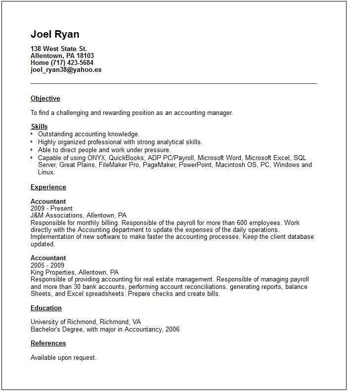 accounting resume examples and career advice