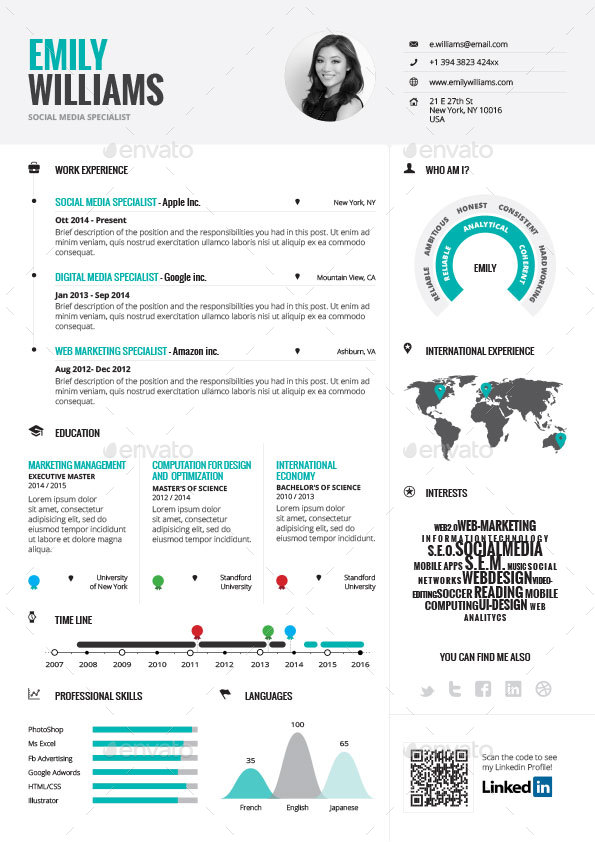 infographic resume vol 1 by paolo6180 graphicriver