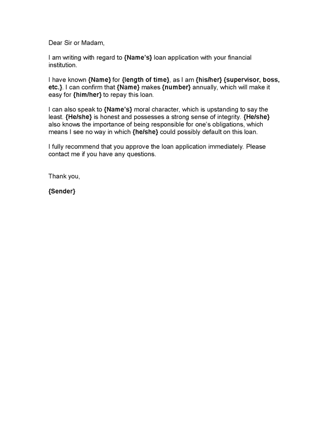 reference letter for student
