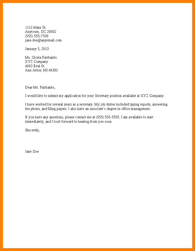 short and simple cover letter examples hola klonec co