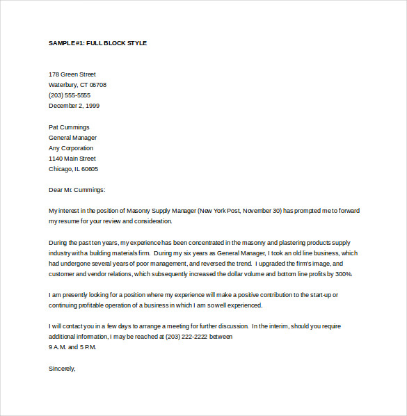 16 general cover letter templates free sample example format with