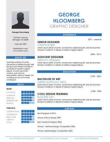 17 infographic resume templates free download