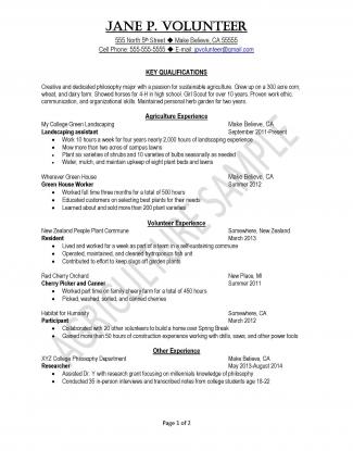 resume samples uva career center
