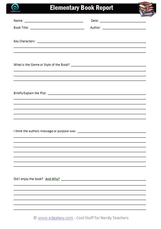 book report templates for elementary students edgalaxy cool stuff