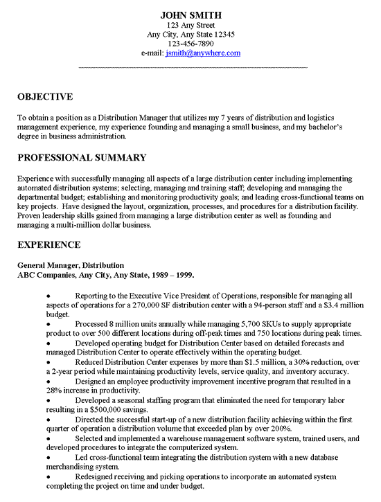 resume writing objective section examples thevillas co