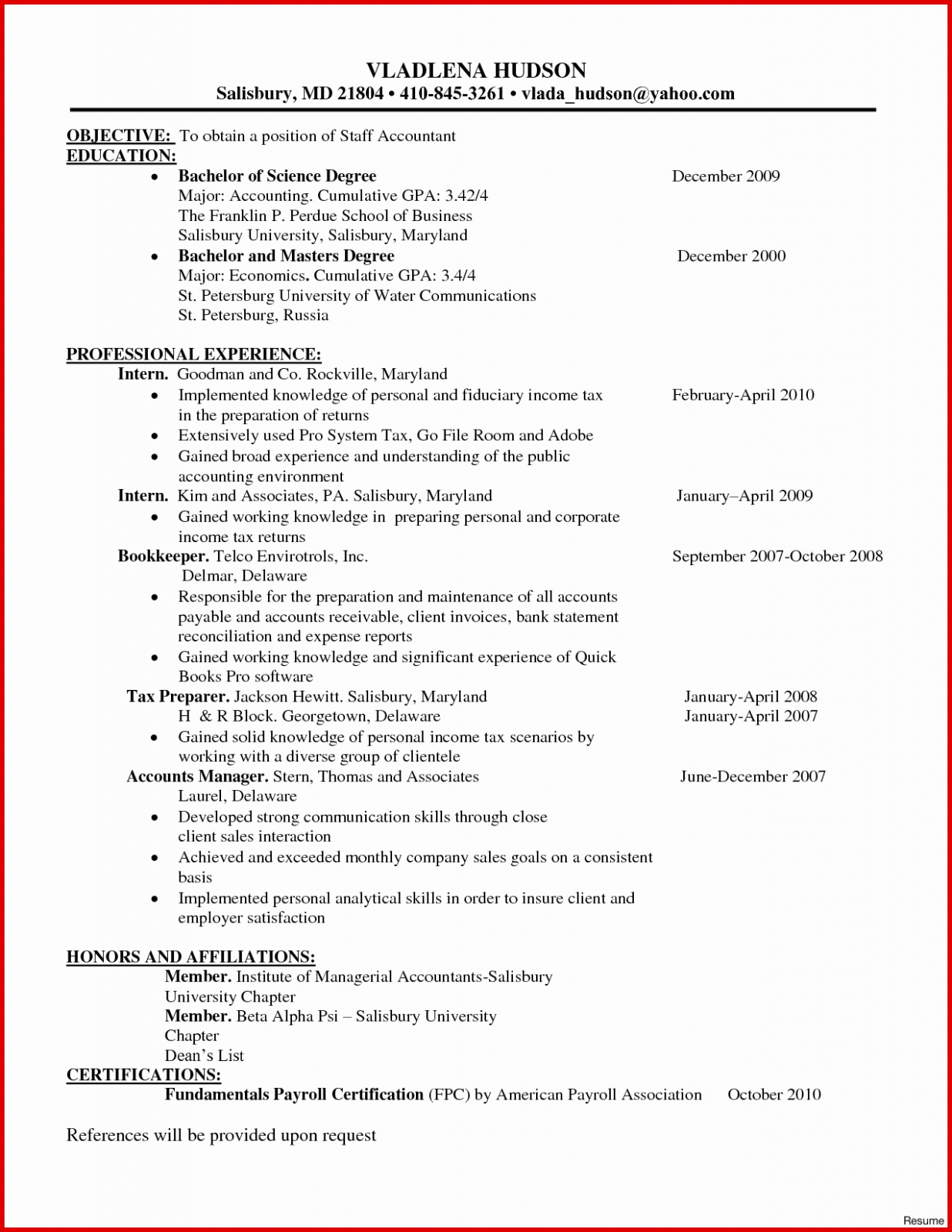 staff accounting resume examples resumes project