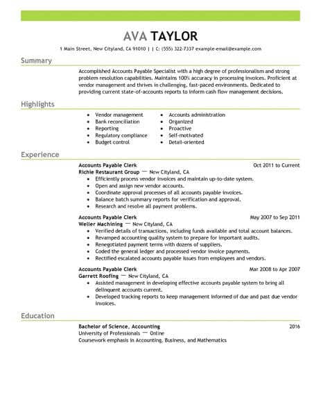 resume samples for accounts payable april onthemarch co