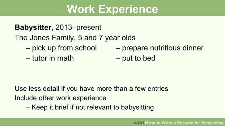 how to write a resume for babysitting with pictures wikihow