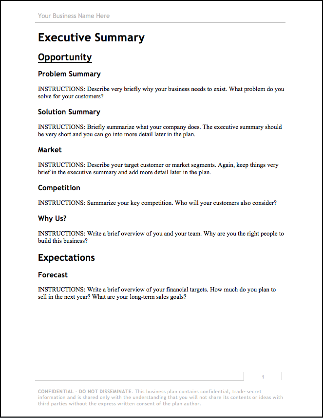 basic business plan template for students business plan template for