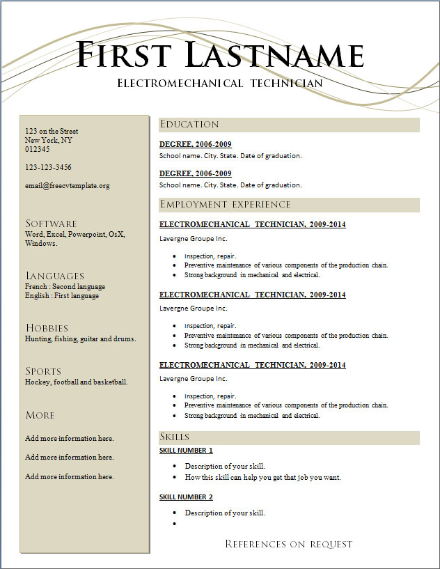 free resumes templates to download free resume outline template