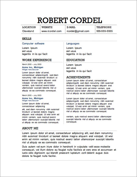 good template for resume cv template word resume templates word 2013