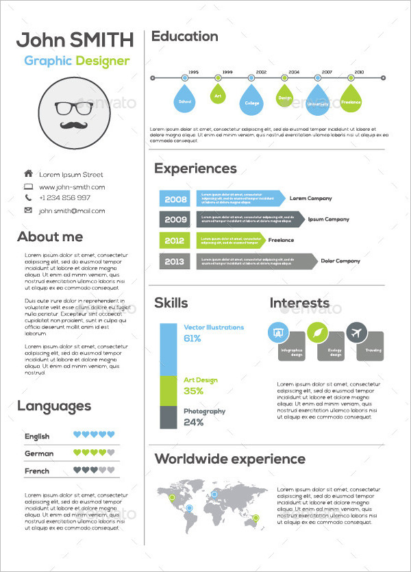 graphic resumes templates 33 infographic resume templates free
