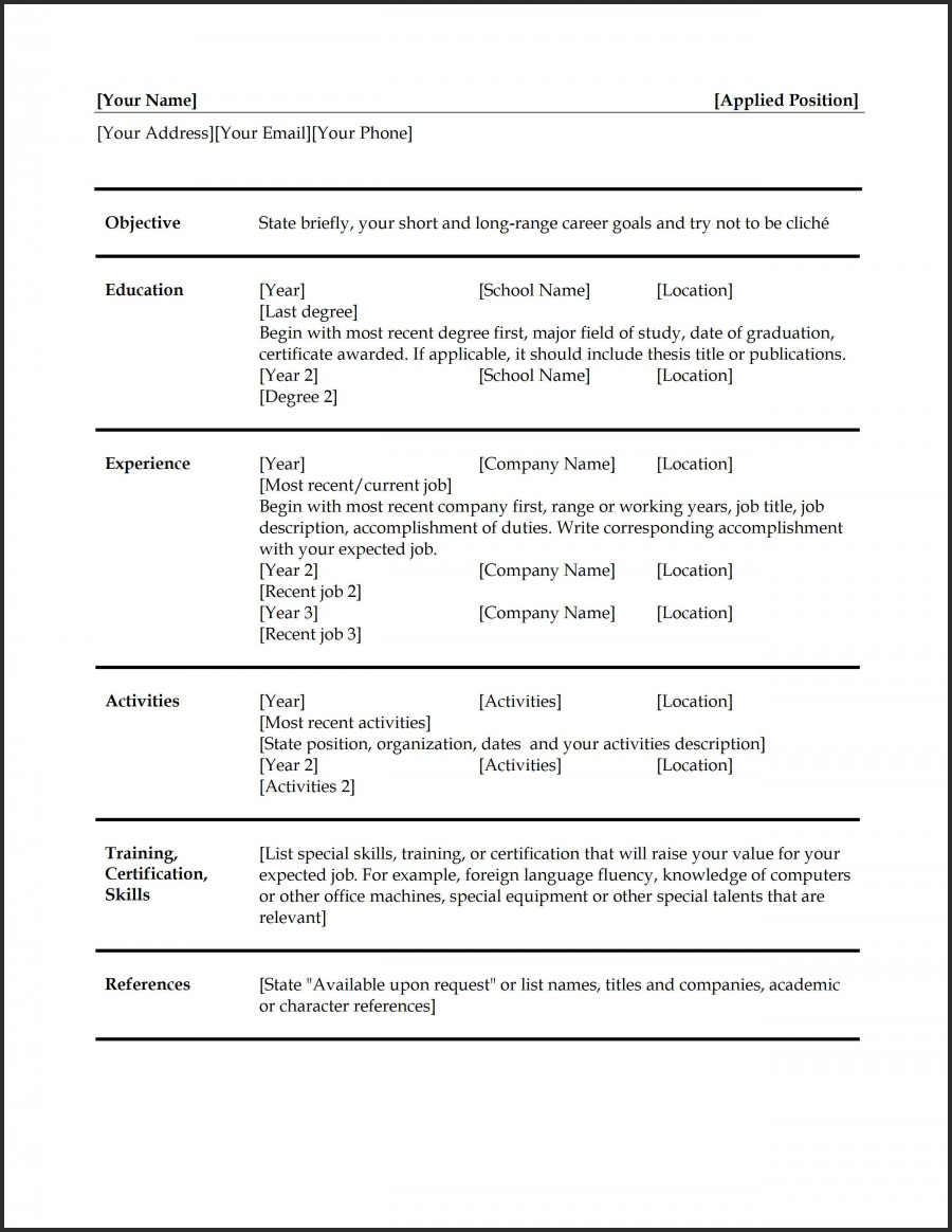 resume templates graduate school resume template microsoft word