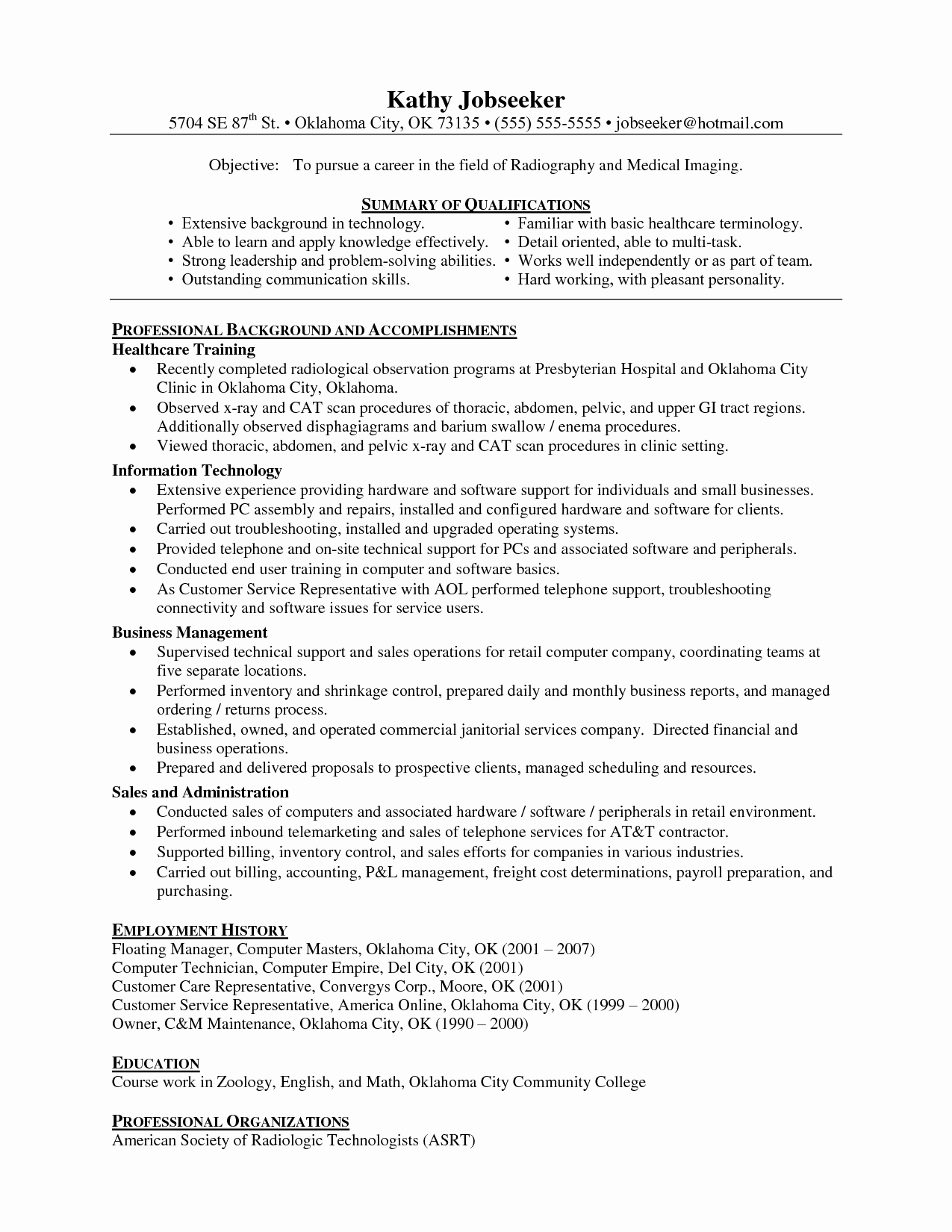 objective for resume example awesome medical technologist resume