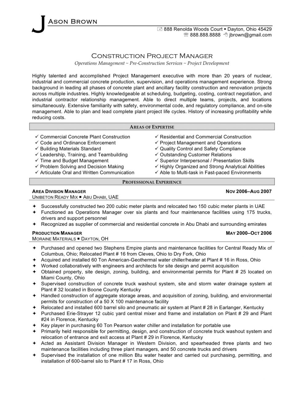 sample resume project manager manager resume sample project