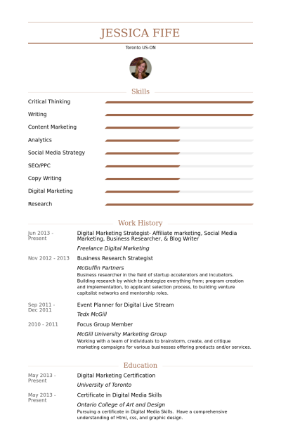 digital marketing strategist resume samples visualcv resume