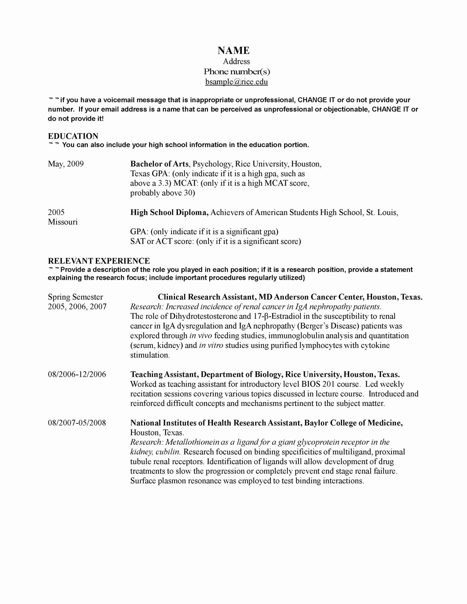 graduate school resume template grad school resume template example