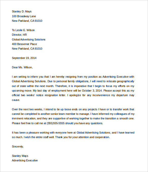 resignation letter 2 week notice pdf canre klonec co