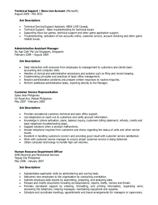 office assistant job description workplace resume profile in school