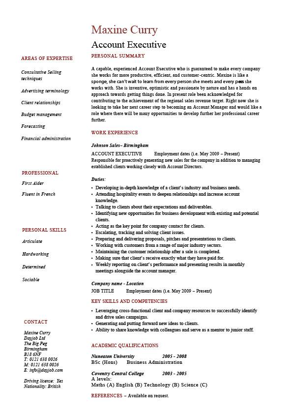 account executive resume sales marketing cover letter job