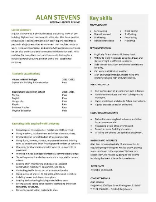 warehouse general labor resume sample manager responsibilities auto