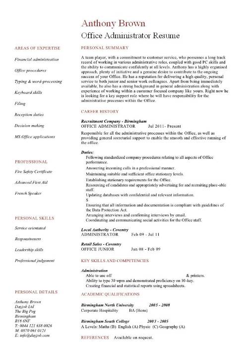 office administrator resume examples cv samples templates jobs