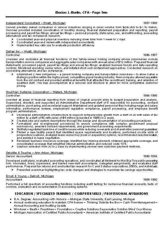accounting manager resume director of accounting resume sample