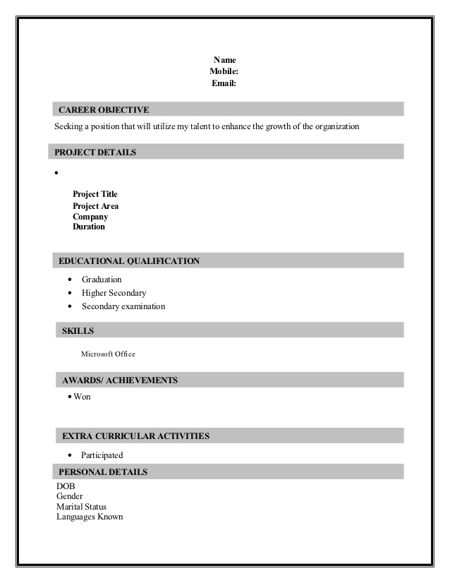 resume sample formats download 2 page resume 1 www annaunivedu org