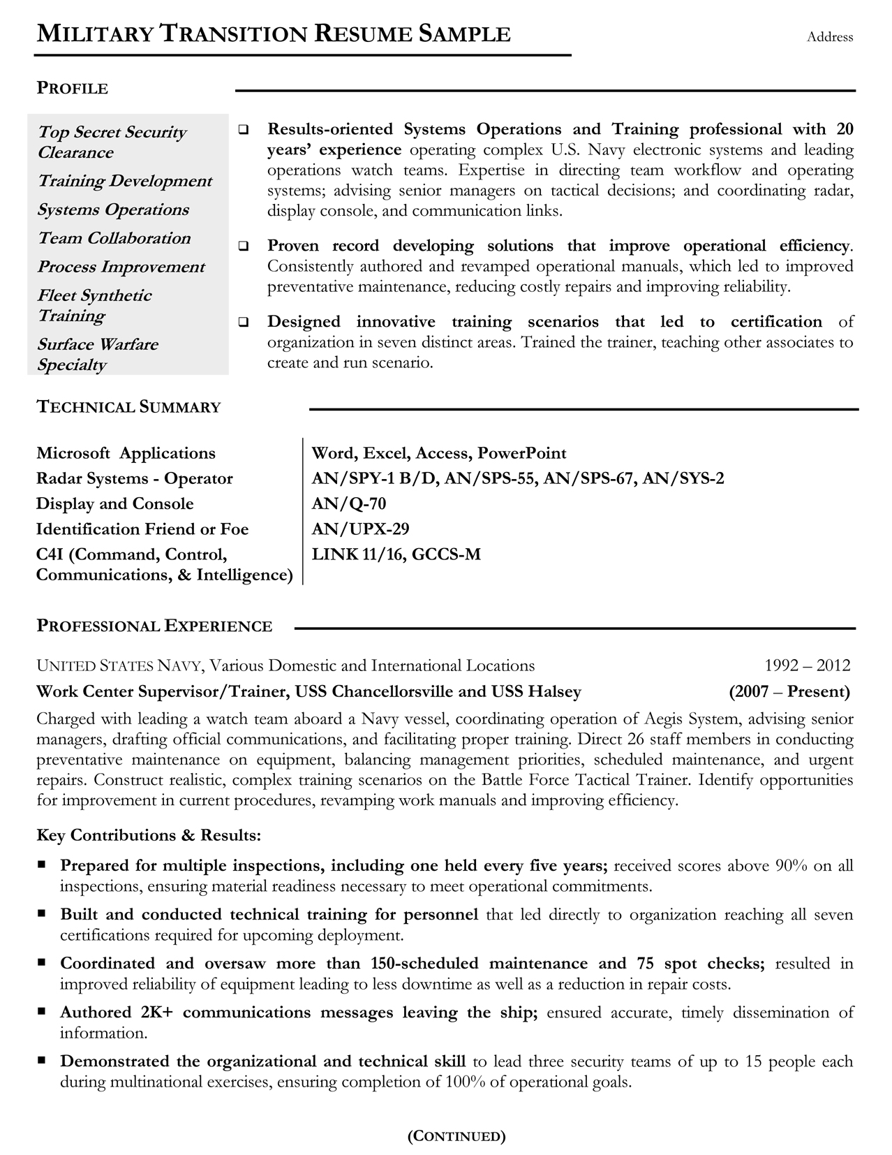 military resume samples examples military resume writers