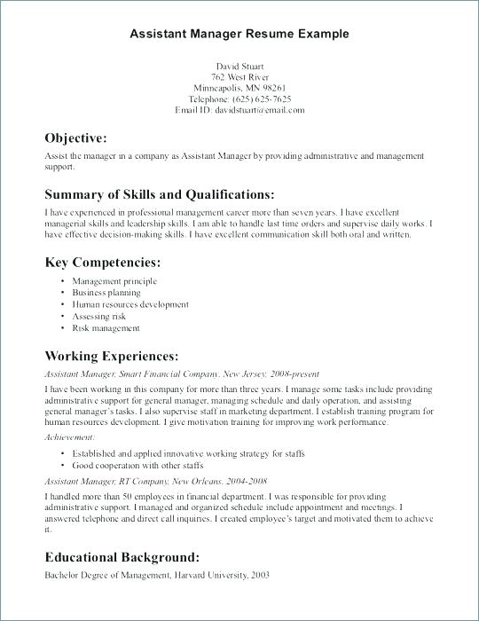 retail assistant manager resume examples of resumes a marketing job