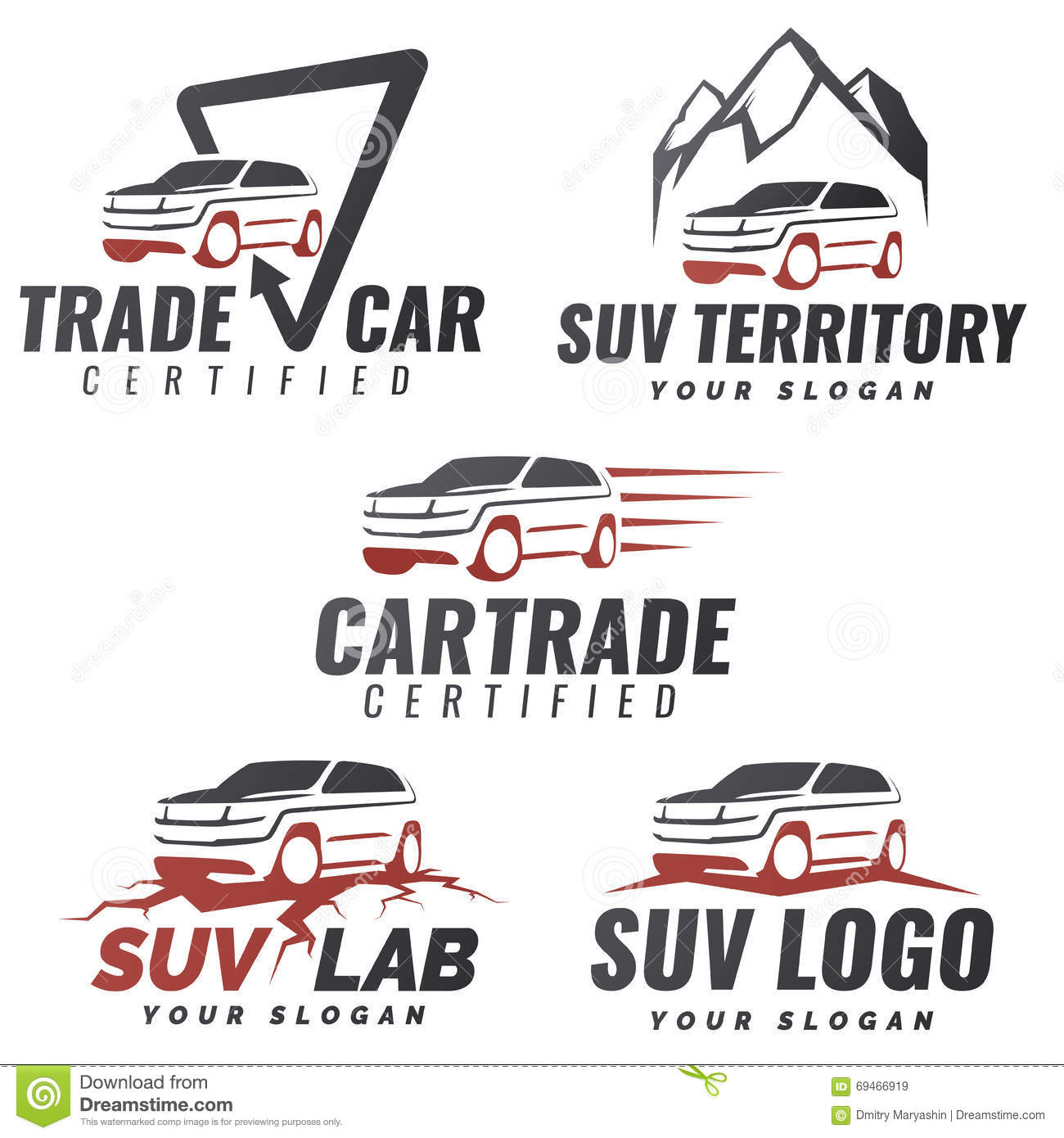 set of suv car service logo templates stock vector illustration