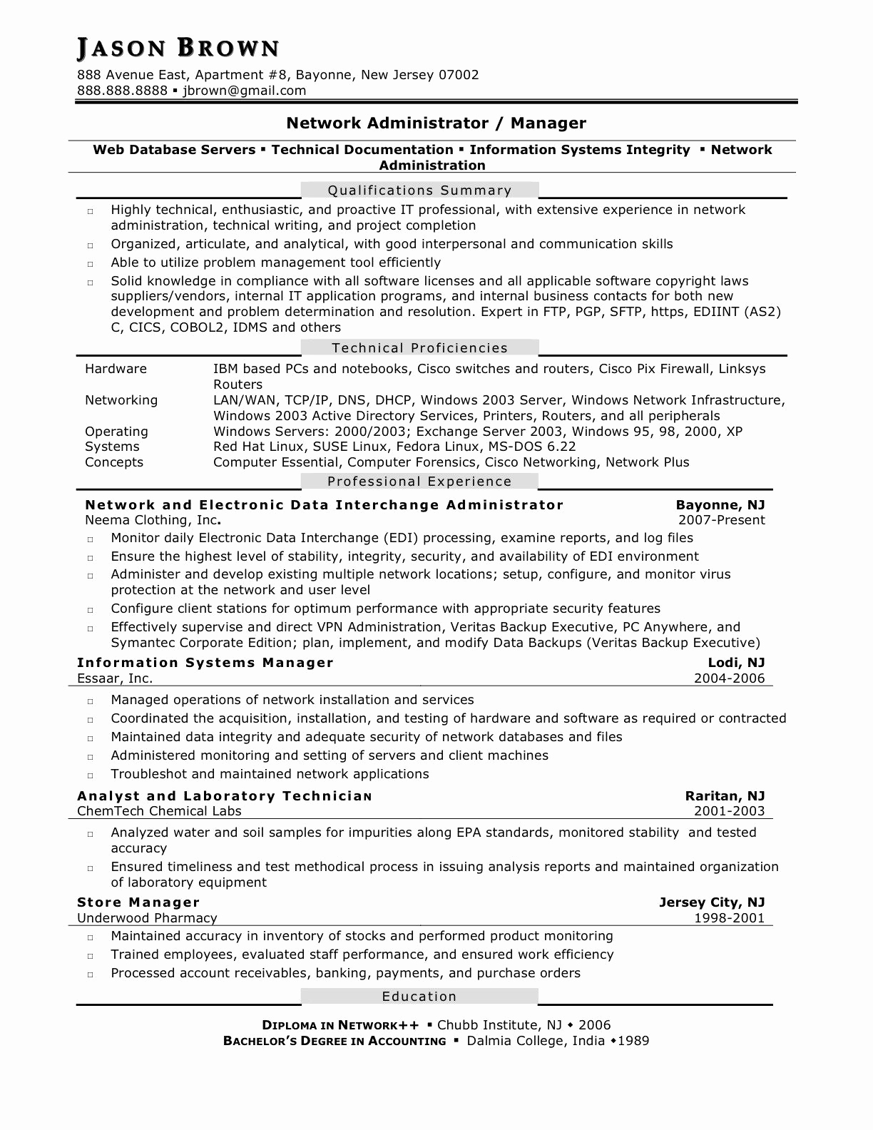 20 system administrator resume sample best of resume example